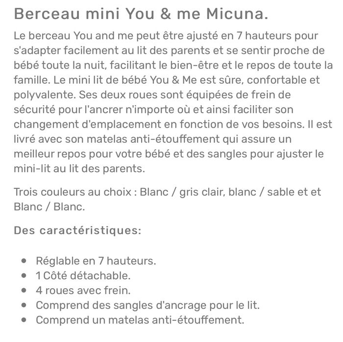 Co dodo Berceau mini you and me - photo numéro 2