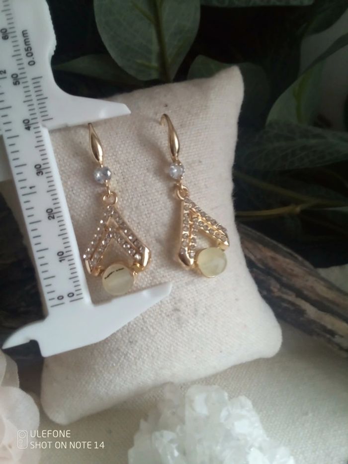 Boucles d'oreilles Pierres de jade phrénique - photo numéro 3