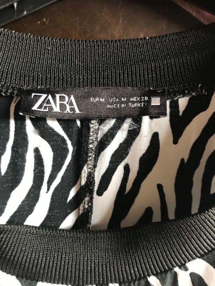 Zara robe vestido noir et blanche. Taille M - photo numéro 4