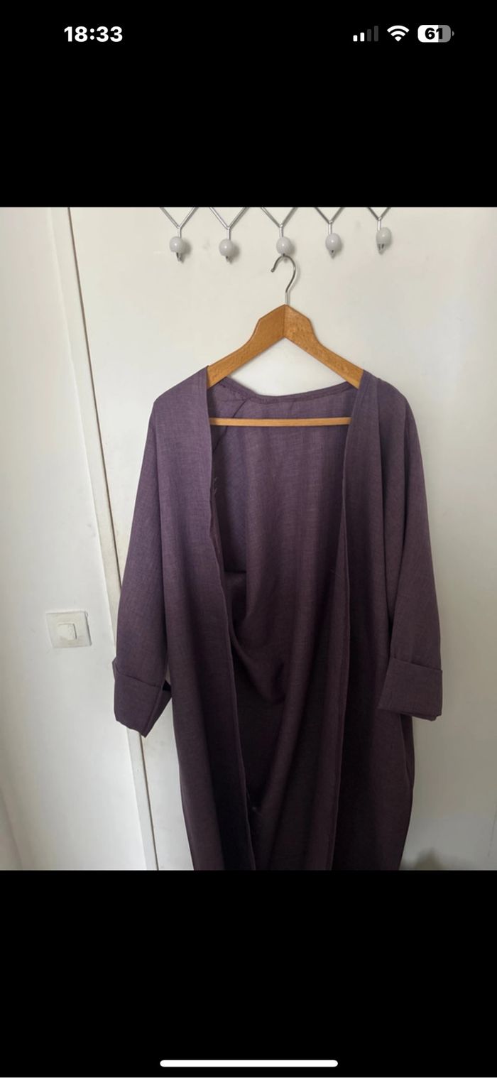 Ensemble abaya sans manche + kimono - photo numéro 3