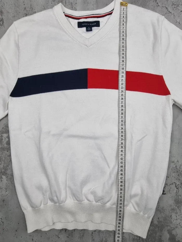 Pull col V Tommy Hilfiger blanc, XS Hommes - photo numéro 9