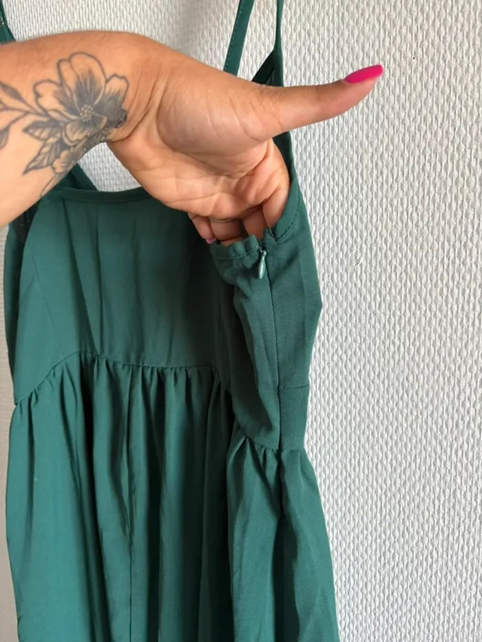 Robe longue ouverte - verte foncé - photo numéro 10