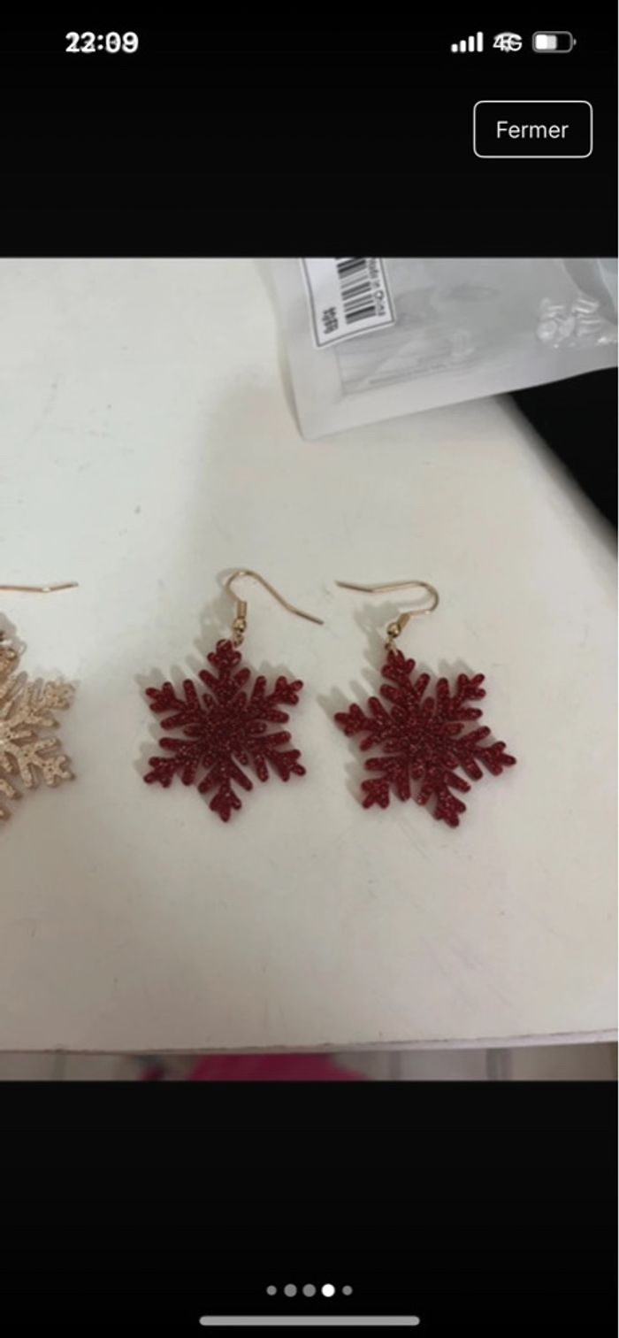 Boucles d’oreilles flocon ❄️ - photo numéro 2