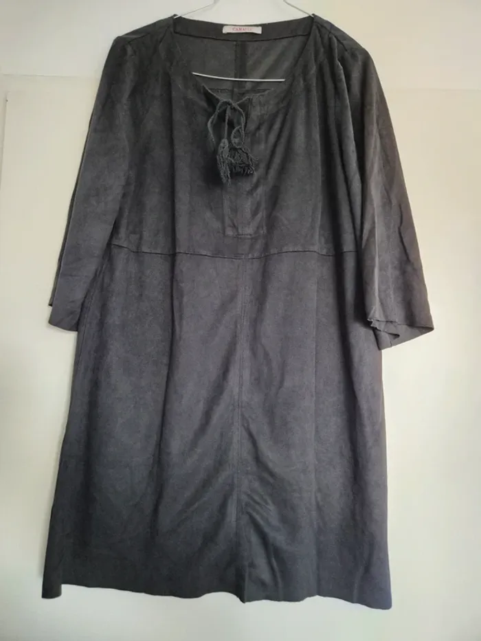 Robe noire Camaïeu effet daim taille 40 - photo numéro 2