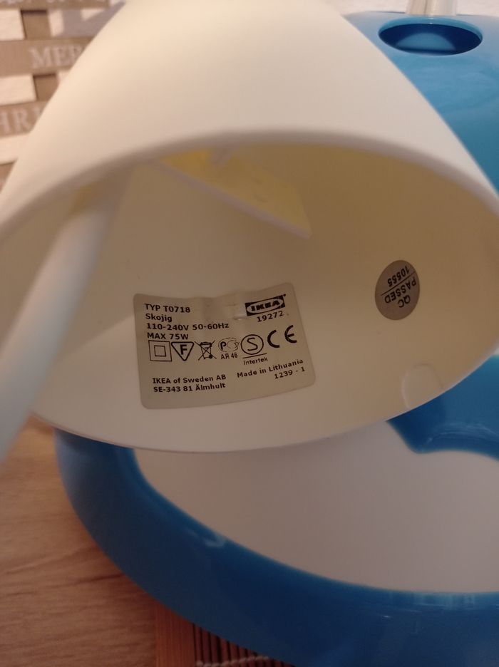 💡 Lampe de table chevet + Lustre Ikea SKOJIG nuage bleu VINTAGE - photo numéro 7