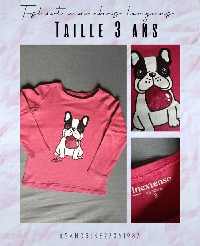 T-shirt manches longues rose