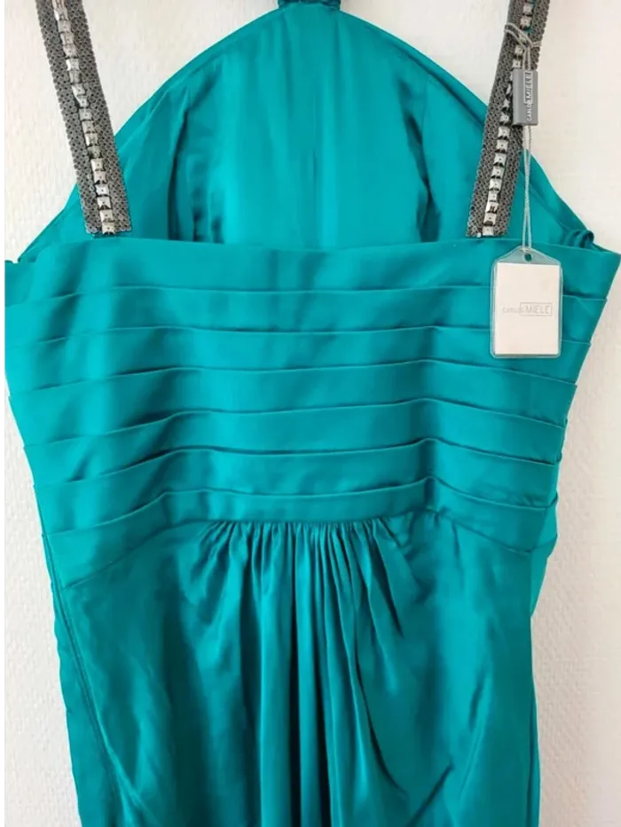 Robe de soirée  turquoise  Carlos  Miele taille  36 - photo numéro 5
