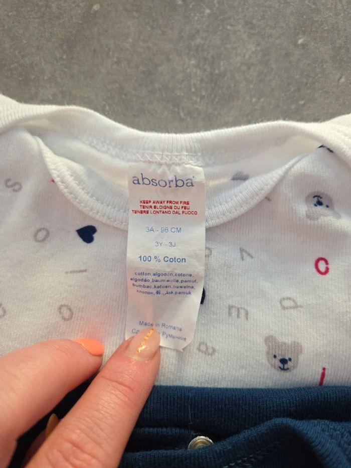 Lot 5 bodies fille manche longue bleu blanc beige motif T36mois-3ans TBE absorba petit bateau - photo numéro 3