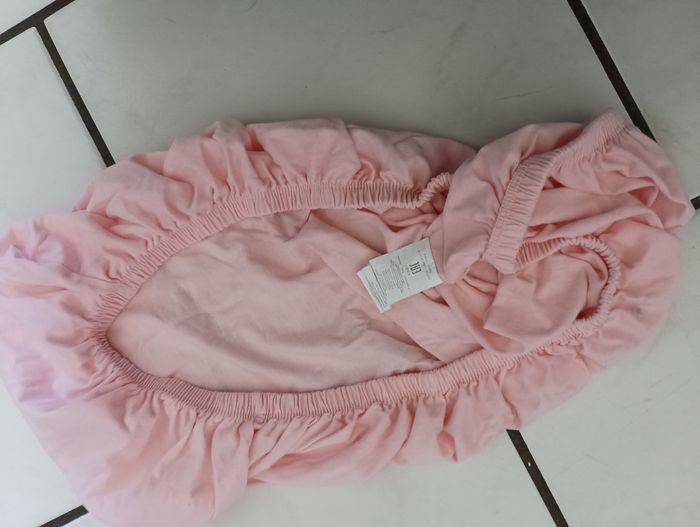 Drap housse rose bébé 55cm - photo numéro 3