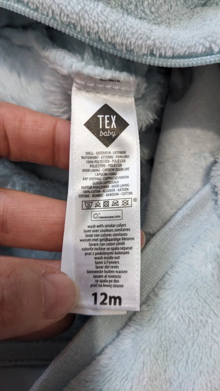 Pyjama/Grenouillère bleu clair Tex 12 Mois - photo numéro 5