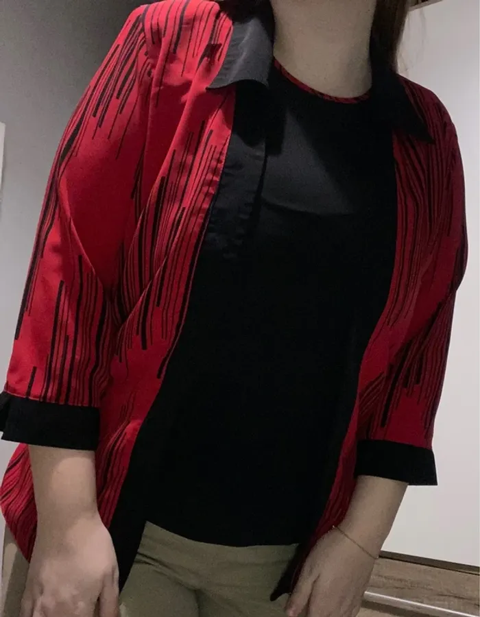 Ensemble top et gilet à motif - photo numéro 2