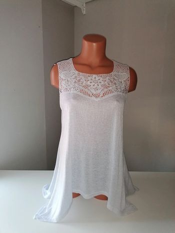 Tee-shirt assymétrique blanc transparent M