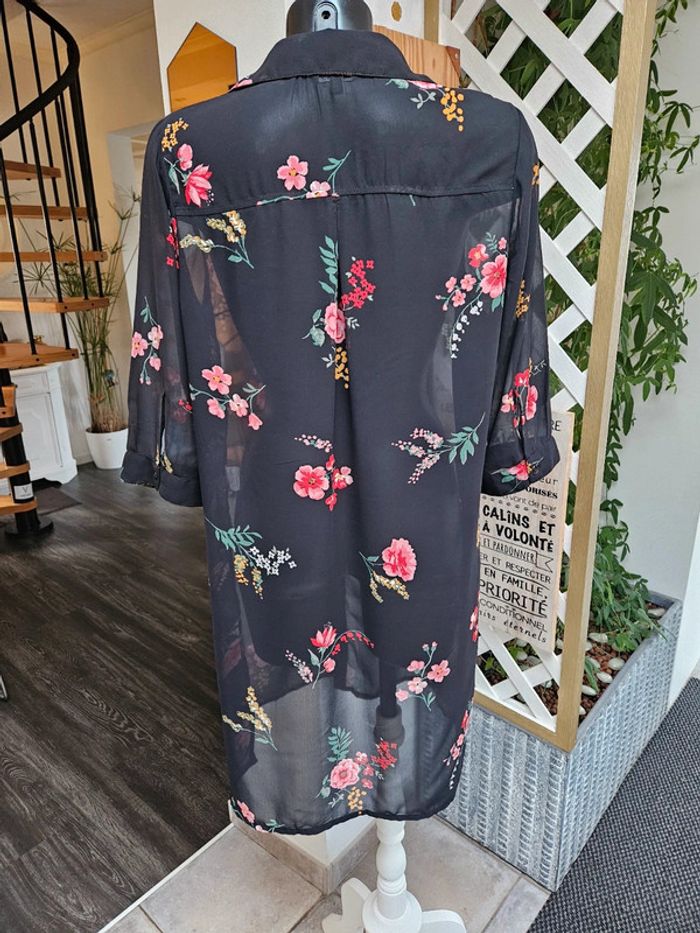 MS Mode chemisier voile transparent à fleurs taille 42 - photo numéro 5
