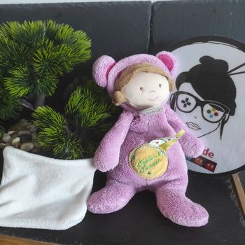 Baby'Nat doudou d'amour collection Les poupées déguisées souris rose violet jaune mouchoir