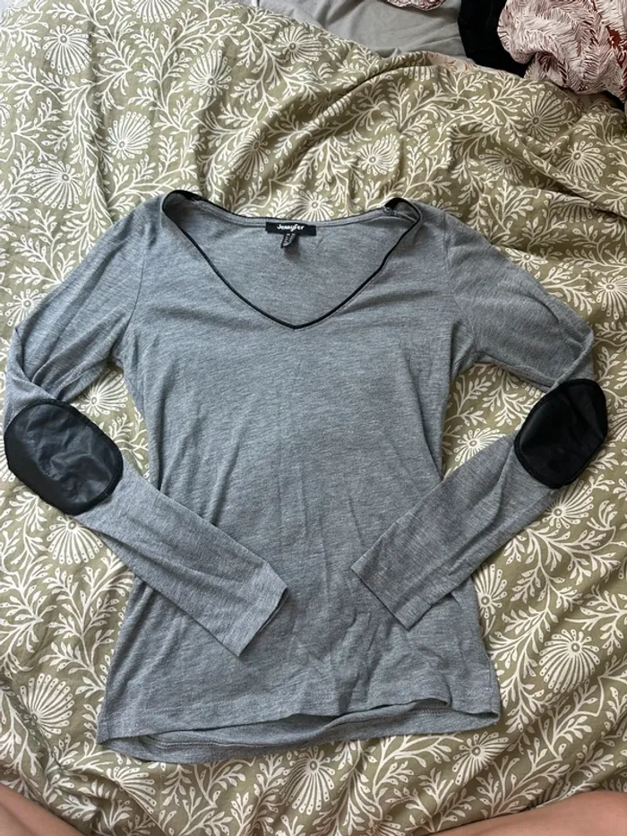 T-shirt à manches longues gris Jennyfer - taille XS