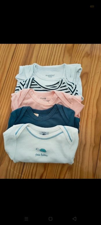Lot bodies fille manches courtes 6 mois