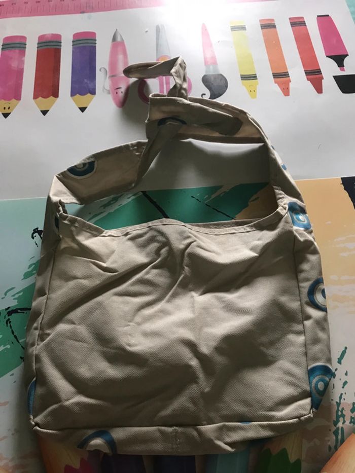 Petit sac bleu et crème - photo numéro 2