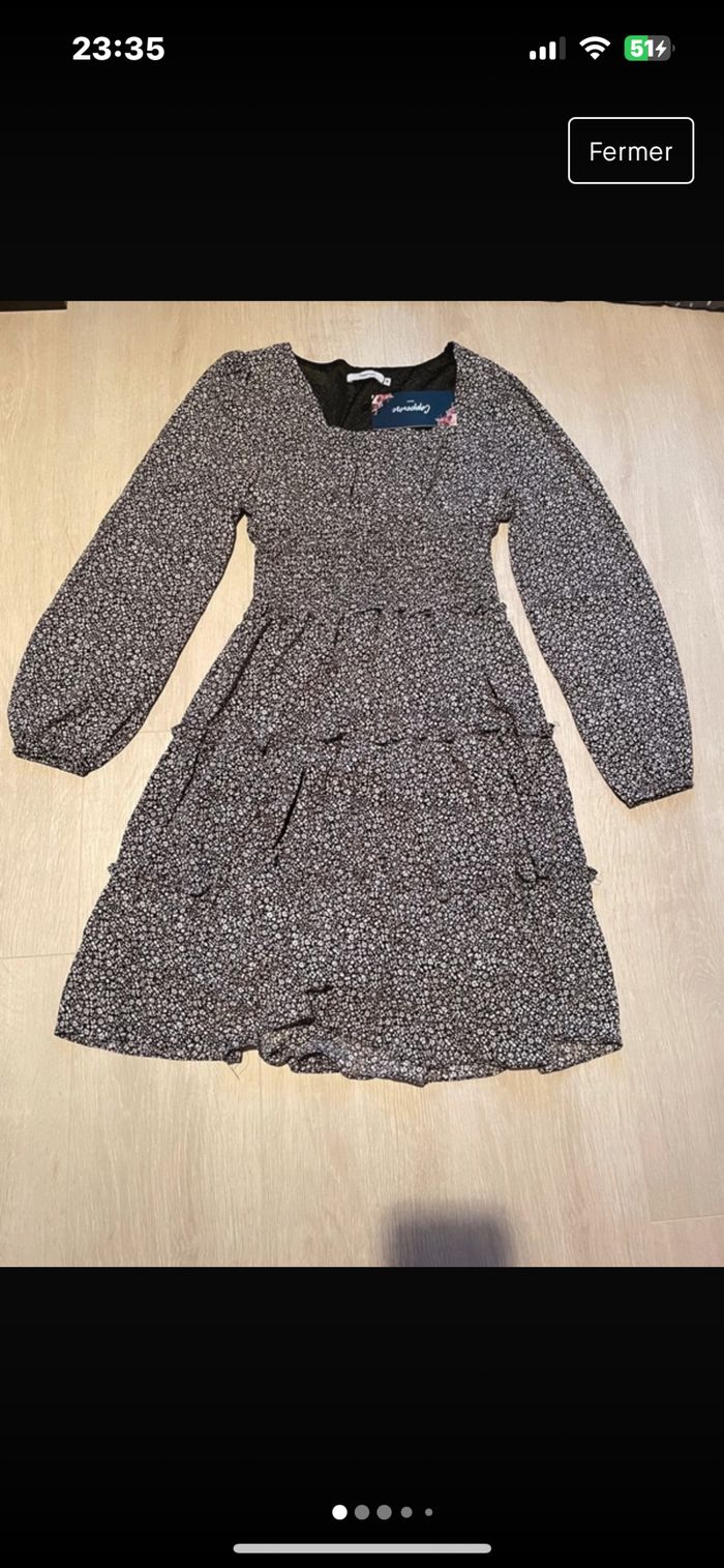 Robe mousseline à fleurs neuve taille M