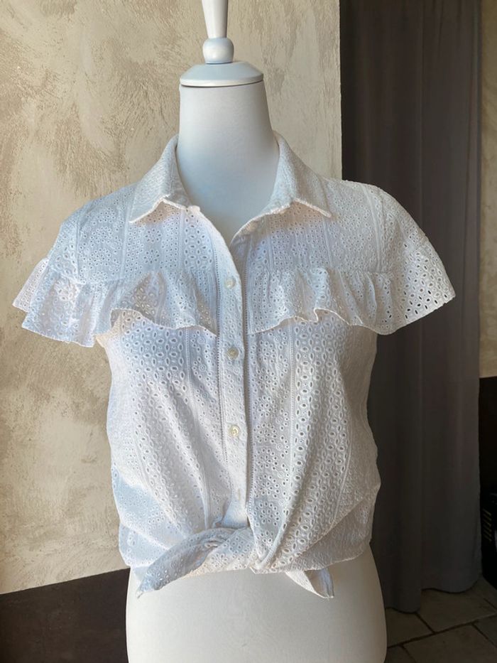 Chemisette en dentelle anglaise blanche Opullence T1 - photo numéro 2
