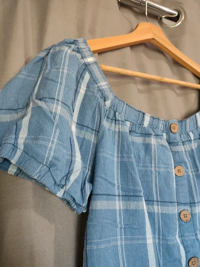 Blouse à carreaux 🌼 manche courtes - photo numéro 4