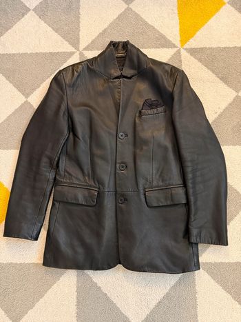 Manteau en cuir noir Jamie Page Taille M