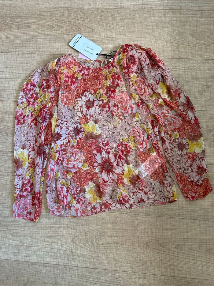 Blouse fleurie neuve à manches longues Naf Naf taille 36 (valeur 50€) - photo numéro 7