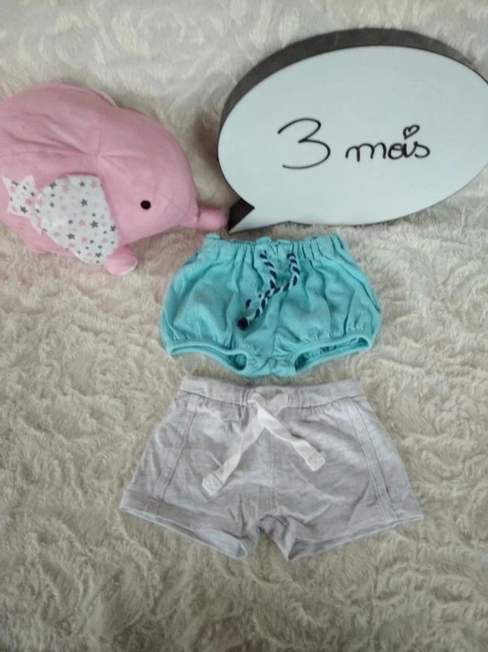 Lot de 2 shorts Fille 3 mois In Extenso