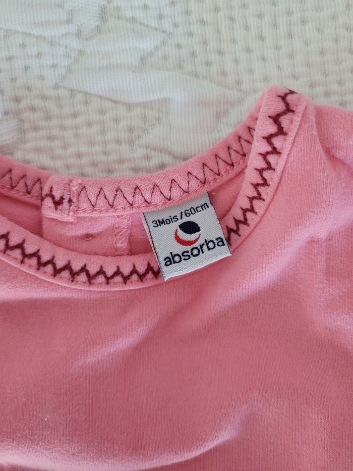 💗 Superbe ensemble 3 pièces Absorba bébé fille 3 mois - photo numéro 3