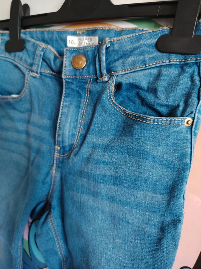 Jean skinny bleu – Taille 10 ans - photo numéro 2