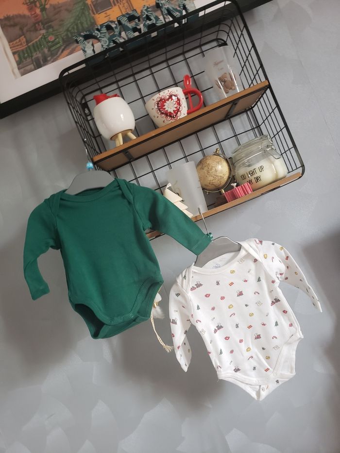 Lot de 2 bodys 🎀 Mots d'enfants 3 mois 1€50