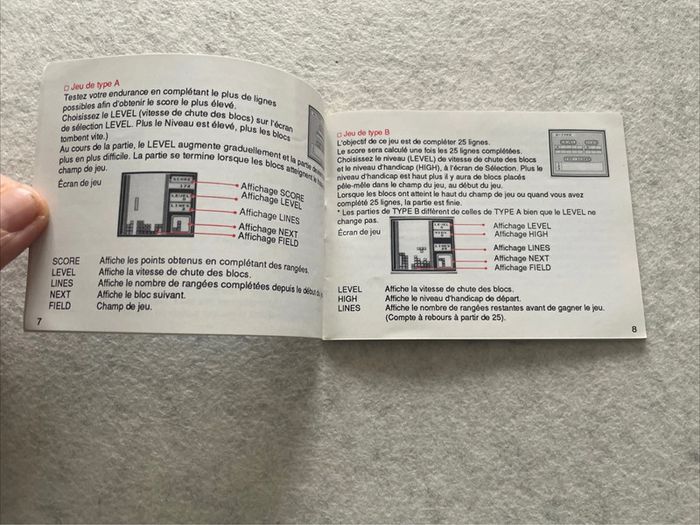 Notice Tetris Nintendo Game Boy FAH-3 - photo numéro 4