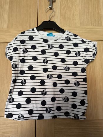 Tee shirt pois/rayures la reine des neiges DISNEY t.4-5ans