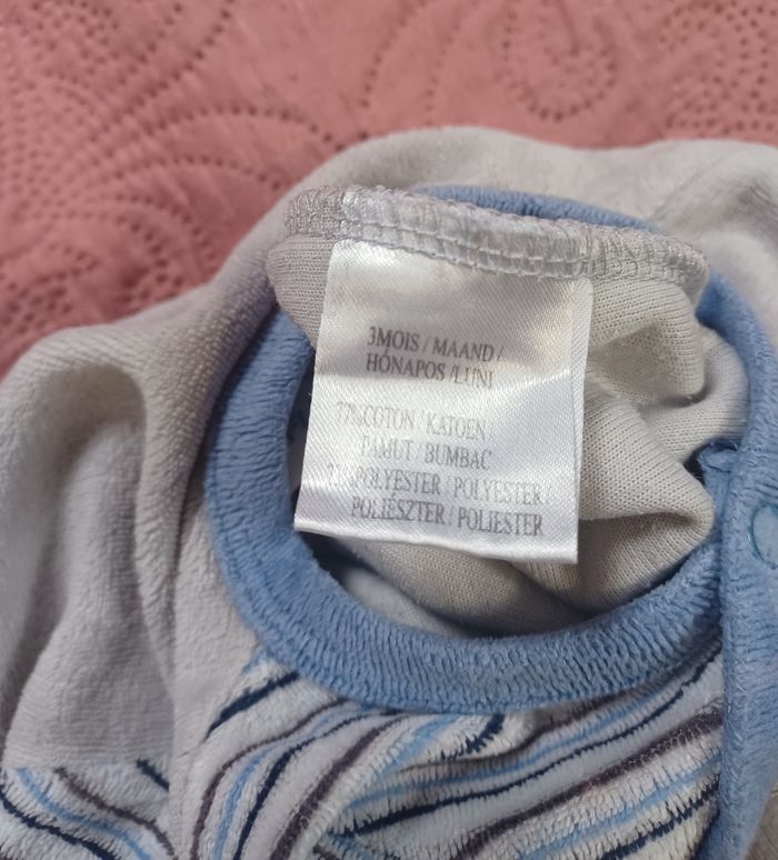 Pyjama velour bébé Taille 3 mois influx - photo numéro 5