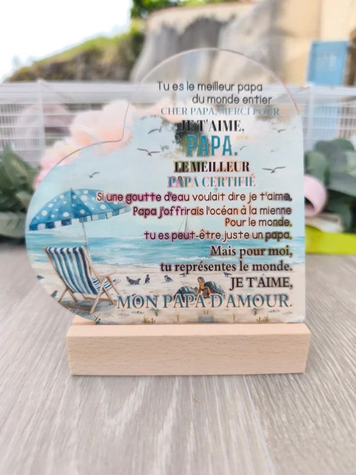 Plaque cœur " PAPA " - photo numéro 2