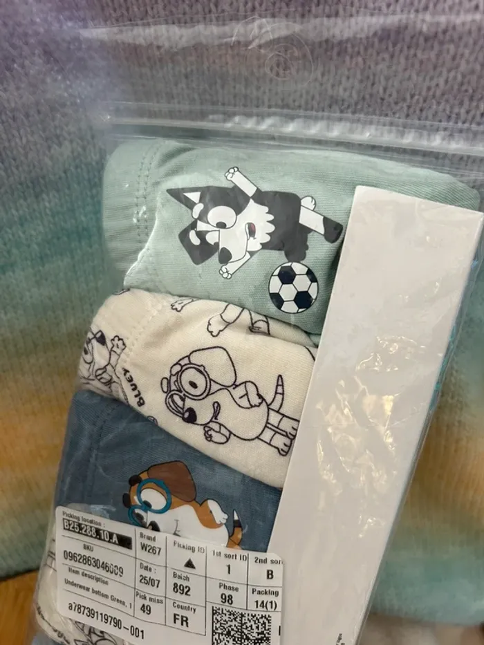 🩲 Lot de 5 slips Bluey pour enfant – Taille 4/6 ans 🩲 - photo numéro 3