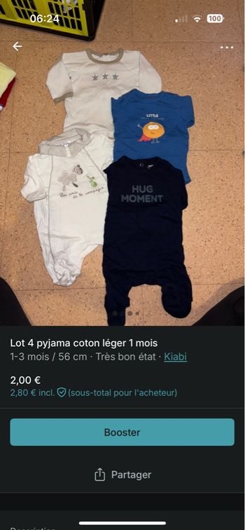 Lot pyjama léger 1 mois