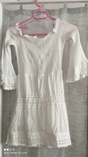 Robe courte blanche Bershka