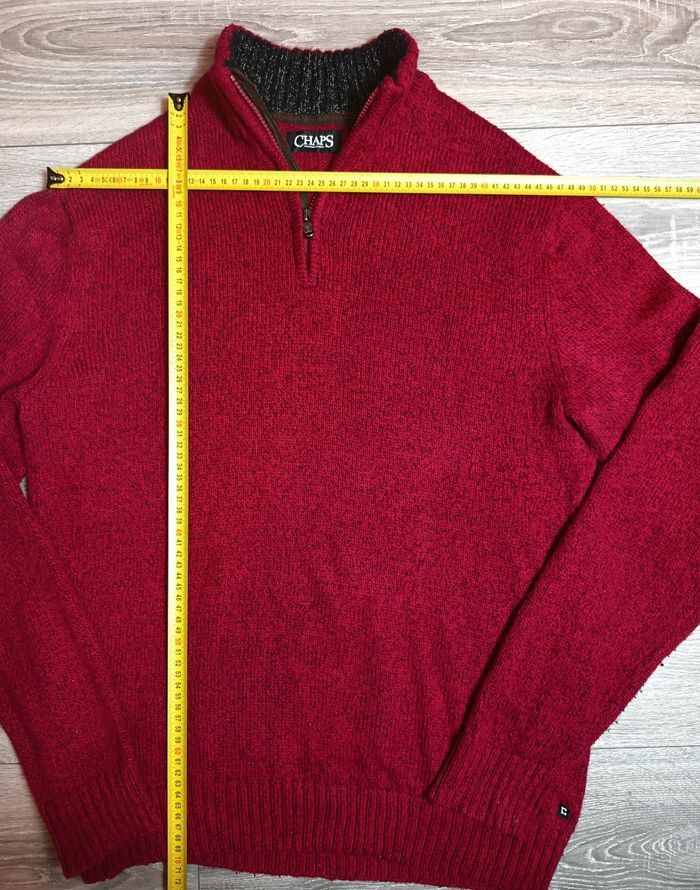 Pull chaps col quart zip rouge taille M homme - photo numéro 2