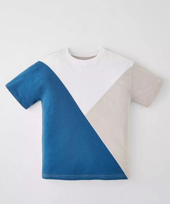 T-shirt bloc de couleur bleu pour garçon 100% coton V by Very - taille 15 ans