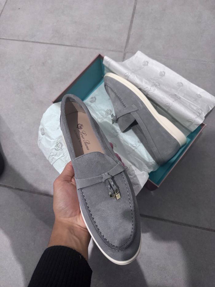 Paire de mocassins réplique identique Loro Piana taille 39 grise - photo numéro 3