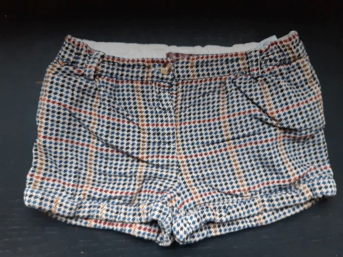 Short boutchou pied de poule marron vintage 18 mois