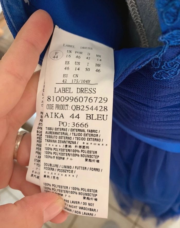 💙 Robe de soirée / cérémonie Point Mariage – Modèle “Aika” – Taille 44 - photo numéro 9