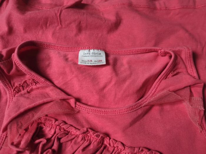 T-shirt long tunique débardeur rose volant tulle 7-8 ans zara - photo numéro 4