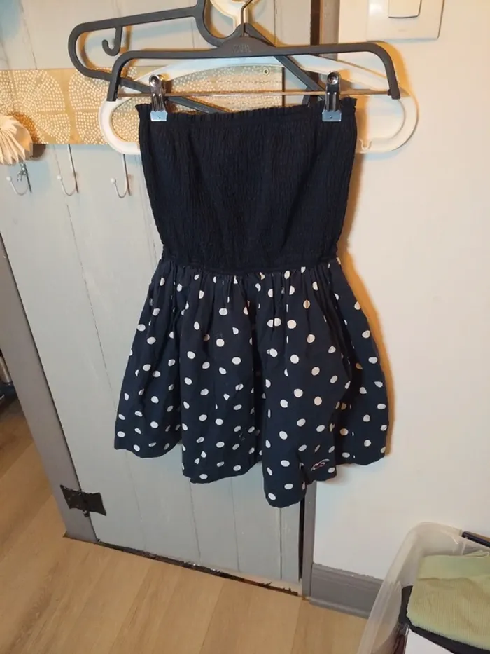 Robe bustier marine pois Hollister - photo numéro 2