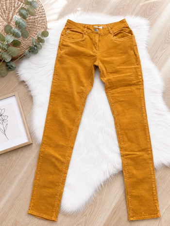 Pantalon slim velours Orchestra 14 ans neuf jaune moutarde