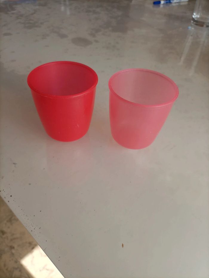 Lot deux verres enfants en plastique - photo numéro 4