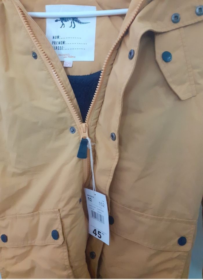 Manteau jaune neuf 12 ans Dpam - photo numéro 2