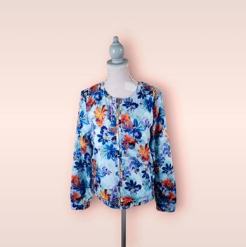 Veste légère fleurie bleue JBC taille 9/10 ans