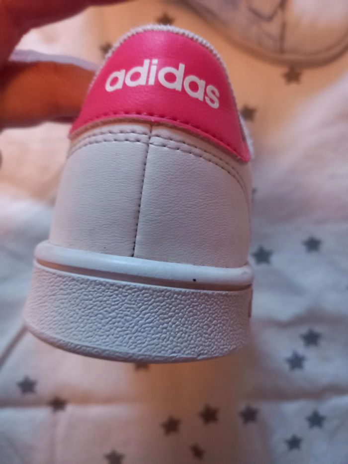 Sneakers baskets Advantage blanc/rose scratch Adidas 30 - photo numéro 5