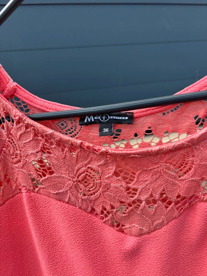 Robe corail La Redoute taille 36 – dentelle élégante, parfaite été/soirée - photo numéro 3